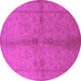 Round Oriental Pink Industrial Rug, urb843pnk