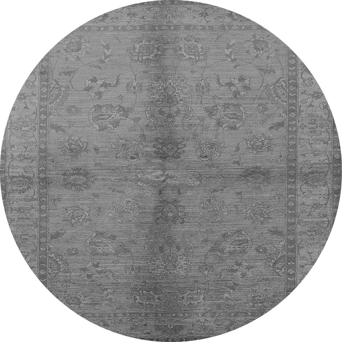 Round Oriental Gray Industrial Rug, urb843gry