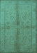 Oriental Turquoise Industrial Rug, urb843turq