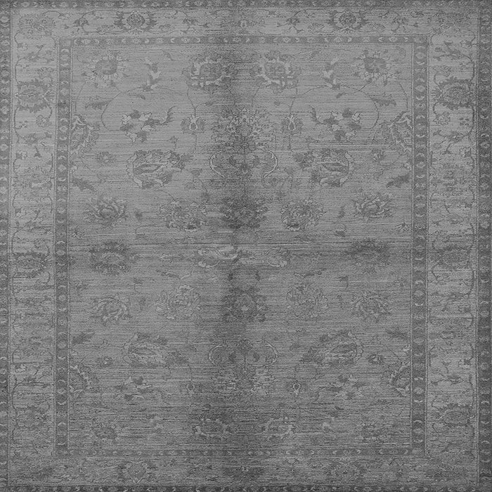 Square Machine Washable Oriental Gray Industrial Rug, wshurb843gry