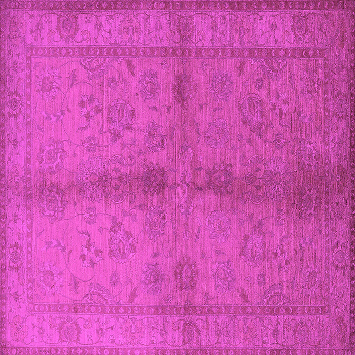 Square Machine Washable Oriental Pink Industrial Rug, wshurb843pnk