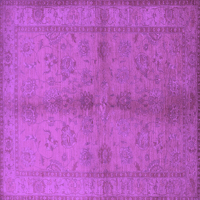 Square Machine Washable Oriental Purple Industrial Area Rugs, wshurb843pur