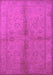 Machine Washable Oriental Pink Industrial Rug, wshurb843pnk