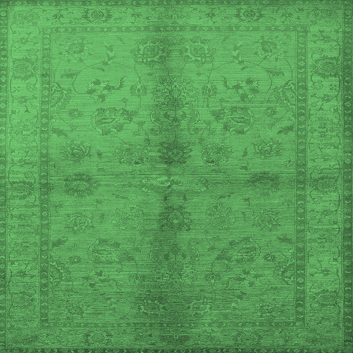 Square Oriental Emerald Green Industrial Rug, urb843emgrn