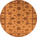 Round Oriental Orange Industrial Rug, urb844org