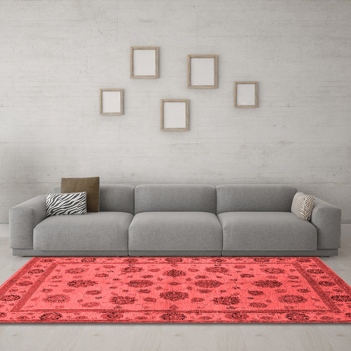 Industrial Red Washable Rugs