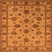 Square Machine Washable Oriental Orange Industrial Area Rugs, wshurb844org