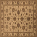 Square Machine Washable Oriental Brown Industrial Rug, wshurb844brn