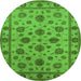 Round Oriental Green Industrial Rug, urb844grn