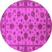 Round Oriental Pink Industrial Rug, urb844pnk