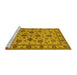 Sideview of Machine Washable Oriental Yellow Industrial Rug, wshurb844yw