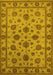 Machine Washable Oriental Yellow Industrial Rug, wshurb844yw