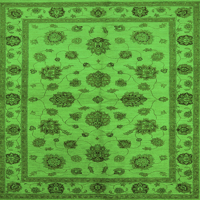 Square Oriental Green Industrial Rug, urb844grn