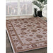 Machine Washable Industrial Modern Khaki Rose Pink Rug in a Family Room, wshurb844