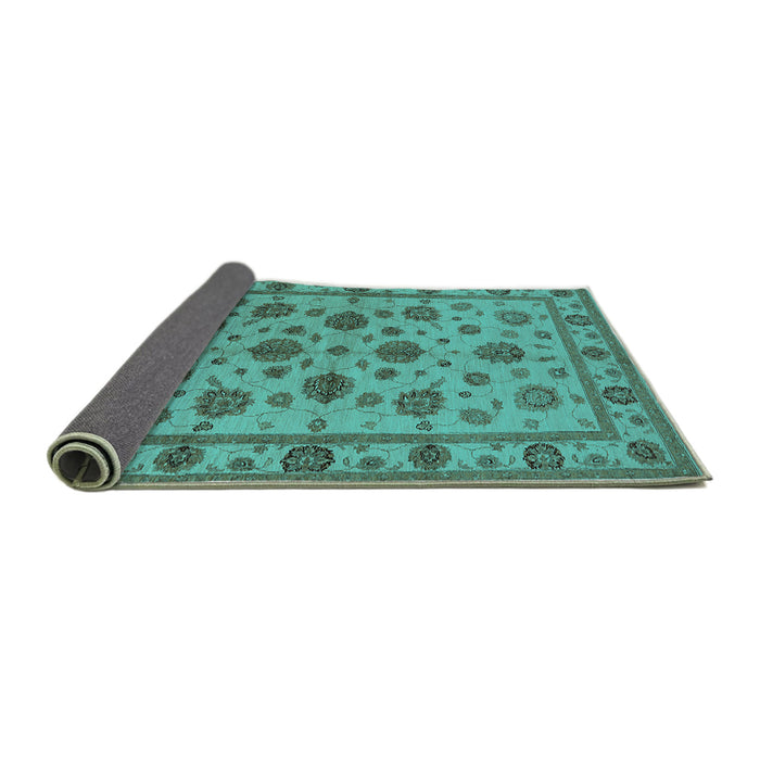 Sideview of Oriental Turquoise Industrial Rug, urb844turq