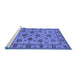 Sideview of Machine Washable Oriental Blue Industrial Rug, wshurb844blu