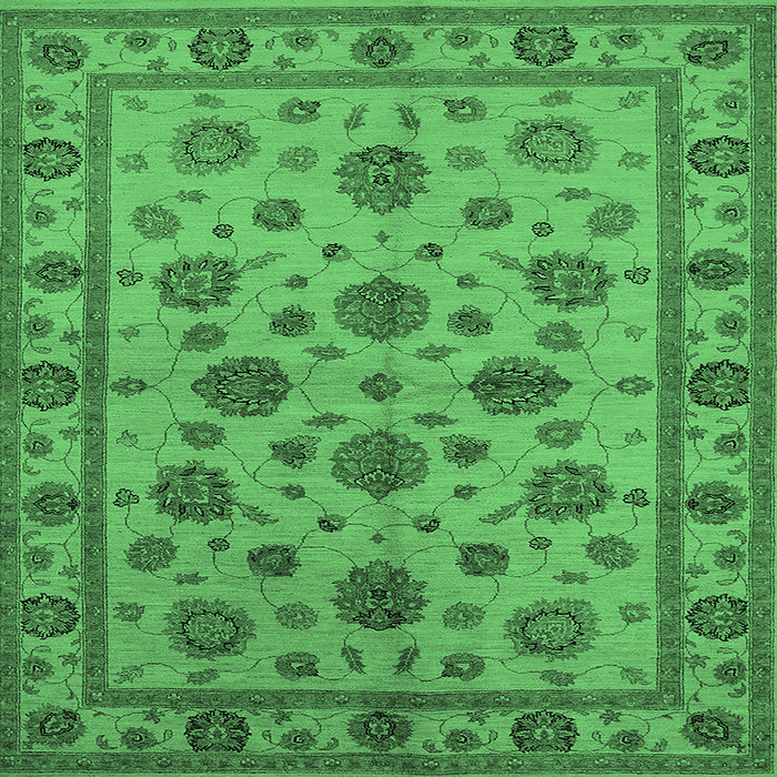 Square Oriental Emerald Green Industrial Rug, urb844emgrn