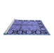 Sideview of Machine Washable Oriental Blue Industrial Rug, wshurb845blu