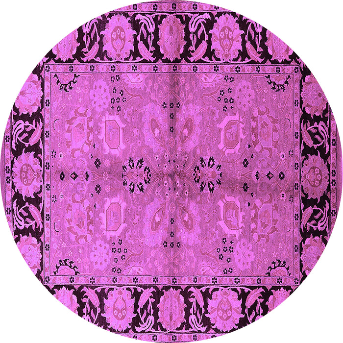 Round Machine Washable Oriental Purple Industrial Area Rugs, wshurb845pur