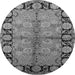 Round Oriental Gray Industrial Rug, urb845gry