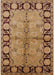 Mid-Century Modern Brown Sand Brown Oriental Rug, urb845