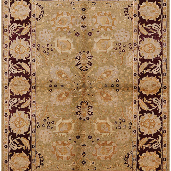 Mid-Century Modern Brown Sand Brown Oriental Rug, urb845