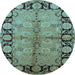 Round Oriental Light Blue Industrial Rug, urb845lblu