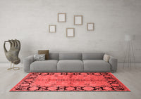 Machine Washable Oriental Red Industrial Rug, wshurb845red