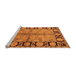 Sideview of Machine Washable Oriental Orange Industrial Area Rugs, wshurb845org