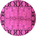 Round Oriental Pink Industrial Rug, urb845pnk