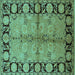 Square Oriental Turquoise Industrial Rug, urb845turq