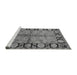 Sideview of Machine Washable Oriental Gray Industrial Rug, wshurb845gry