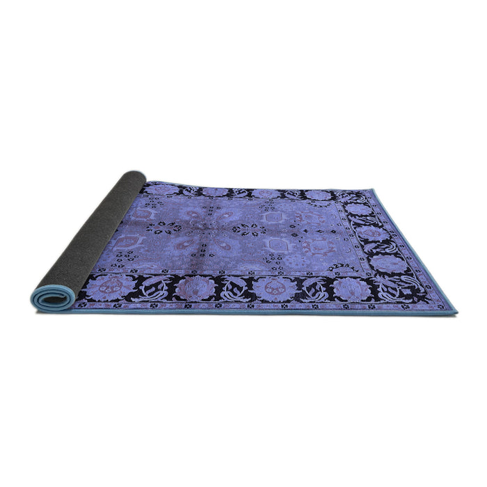 Sideview of Oriental Blue Industrial Rug, urb845blu