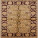 Square Mid-Century Modern Brown Sand Brown Oriental Rug, urb845