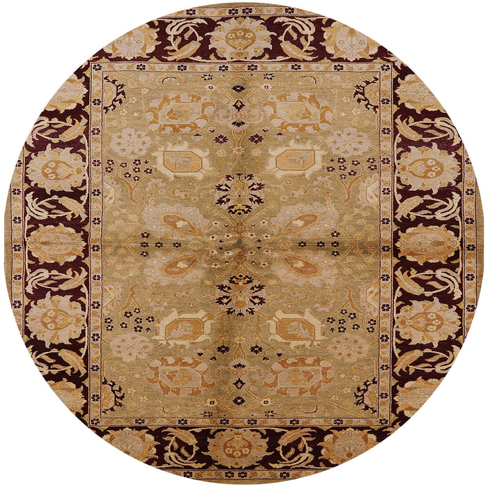 Round Machine Washable Industrial Modern Brown Sand Brown Rug, wshurb845