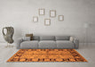 Machine Washable Oriental Orange Industrial Area Rugs in a Living Room, wshurb845org