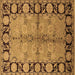 Square Machine Washable Oriental Brown Industrial Rug, wshurb845brn