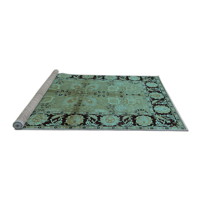 Sideview of Machine Washable Oriental Light Blue Industrial Rug, wshurb845lblu