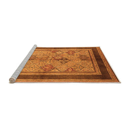 Sideview of Machine Washable Oriental Orange Industrial Area Rugs, wshurb846org