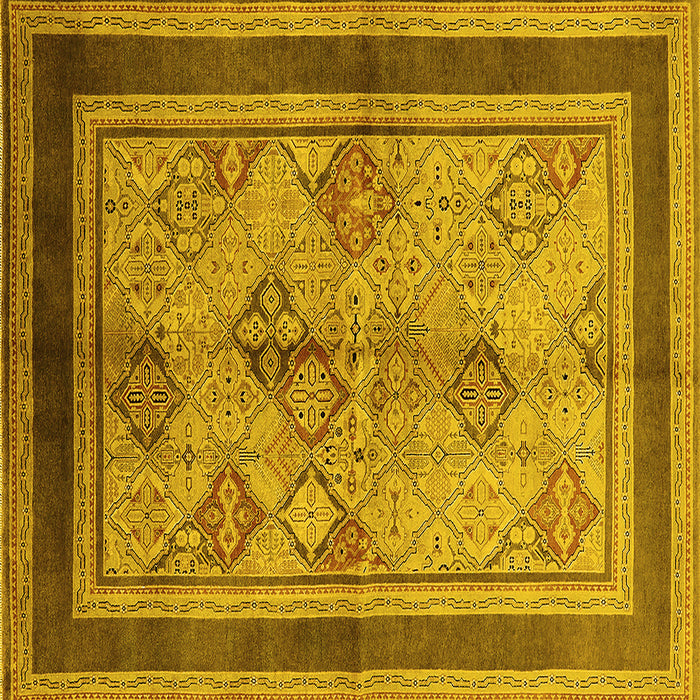Square Oriental Yellow Industrial Rug, urb846yw