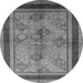 Round Oriental Gray Industrial Rug, urb846gry