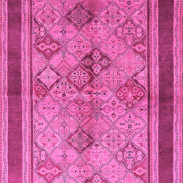 Machine Washable Oriental Pink Industrial Rug, wshurb846pnk