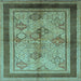 Square Oriental Light Blue Industrial Rug, urb846lblu