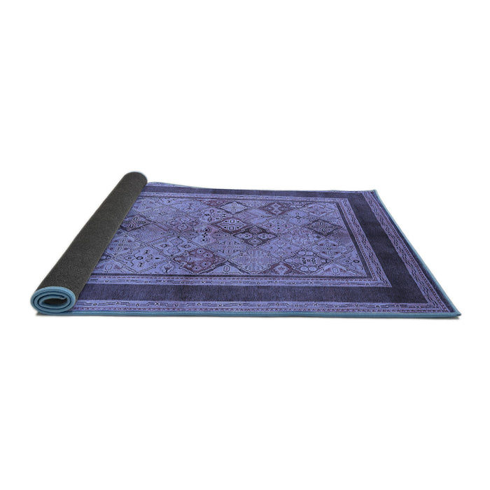 Sideview of Oriental Blue Industrial Rug, urb846blu