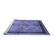 Sideview of Machine Washable Oriental Blue Industrial Rug, wshurb846blu