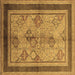 Square Machine Washable Oriental Brown Industrial Rug, wshurb846brn