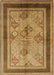 Mid-Century Modern Yellow Oriental Rug, urb846