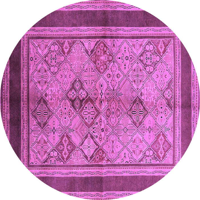 Round Oriental Purple Industrial Rug, urb846pur