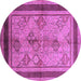 Round Oriental Purple Industrial Rug, urb846pur