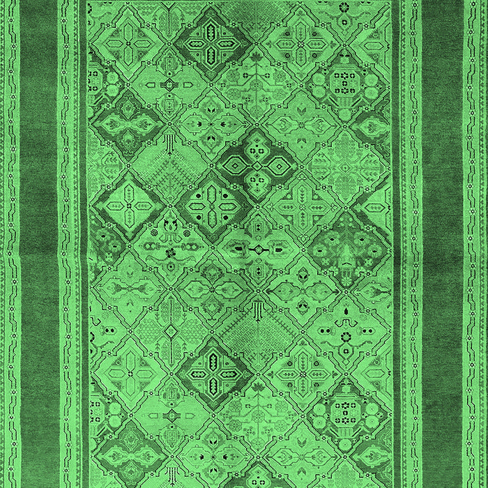 Machine Washable Oriental Emerald Green Industrial Area Rugs, wshurb846emgrn
